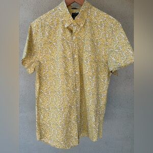 J. Crew Men’s Short Sleeve Yellow Floral Print Slim Casual Button Down Shirt NWT